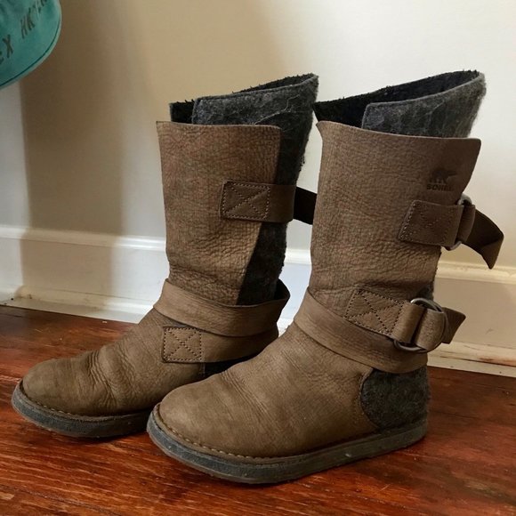 Sorel Chipahko boots leather felt winter brown/tan - Picture 6 of 8